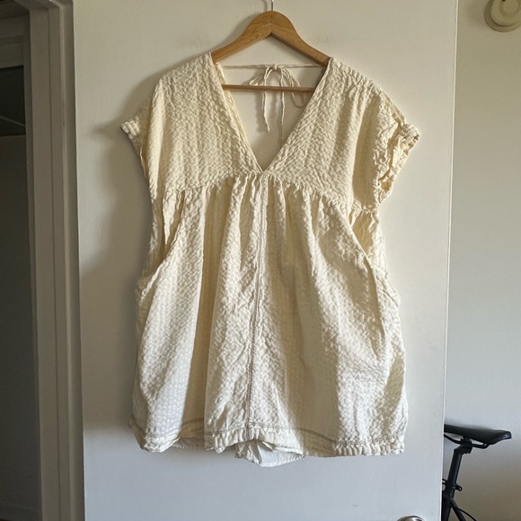 Urban Outfitters Serendipity Cream Linen Babydoll Dress size Small EUC - Picture 5 of 12